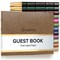 Gallery Leather Guest Book Special Events, add Photos, 192 Lined Pages, Bonded Leather, Hardcover, Gold-Gilded, Guestbook